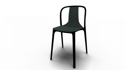 Belleville Chair Plastik Stuhl Vitra basalt